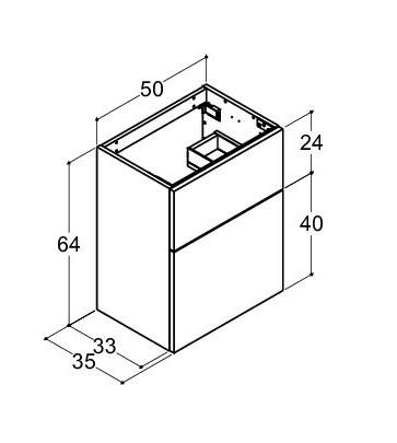 Dansani Luna vaskeskab 50x64 m/skuffer - Hvid mat