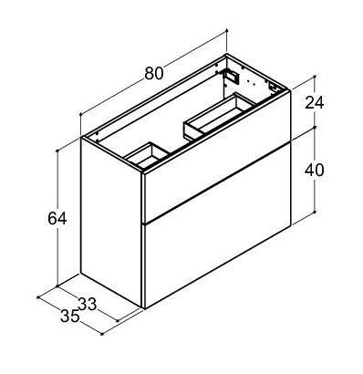 Dansani Luna Urban 80 mini møbelsæt m/Mini Minore vask og skuffer - Høj - Hvid mat Dansani Luna Urban 80 mini møbelsæt m/Mini Minore vask og skuffer - Høj - Hvid mat