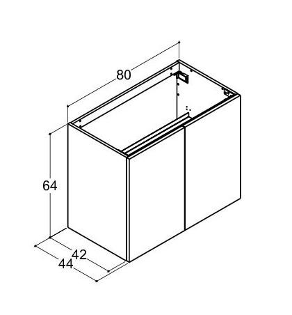 Dansani Luna vaskeskab 80x64 m/låger - Hvid mat