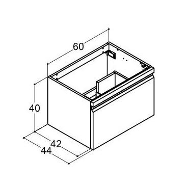 Dansani Luna Urban Mini vaskeskab 60*44 m/skuffer - Hvid mat lak Dansani Luna Urban Mini vaskeskab 60*44 m/skuffer - Hvid mat lak