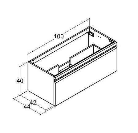 Dansani Luna Urban Mini vaskeskab 100*44 m/skuffe - Hvid mat lak
