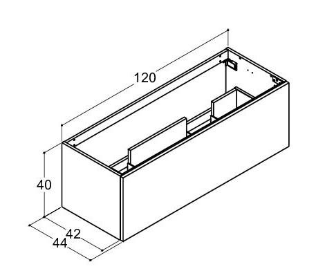 Dansani Luna Urban 120x40 dobbelt vaskeskab m/skuffe - Hvid mat
