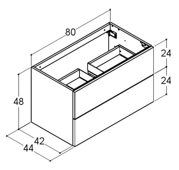 Dansani Luna vaskeskab 80x48 m/skuffer - Valgfri farve Dansani Luna vaskeskab 80x48 m/skuffer - Valgfri farve