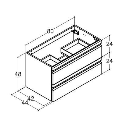 Dansani Luna Urban vaskeskab 80*48 m/skuffer - Hvid mat lak Dansani Luna Urban vaskeskab 80*48 m/skuffer - Hvid mat lak