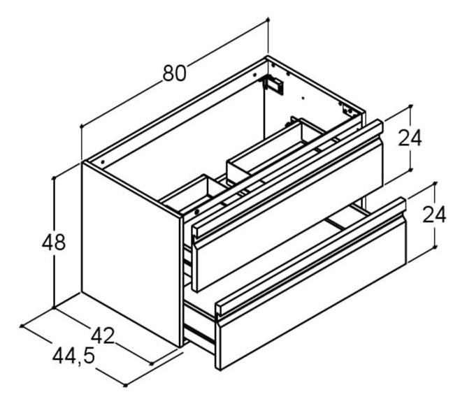 Dansani Luna vaskeskab 80*48 m/skuffer - Valgfri farve Dansani Luna vaskeskab 80*48 m/skuffer - Valgfri farve