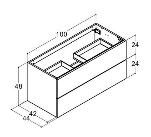 Dansani Luna Urban 100 møbelsæt m/Kantate vask og skuffer - Hvid mat Dansani Luna Urban 100 møbelsæt m/Kantate vask og skuffer - Hvid mat