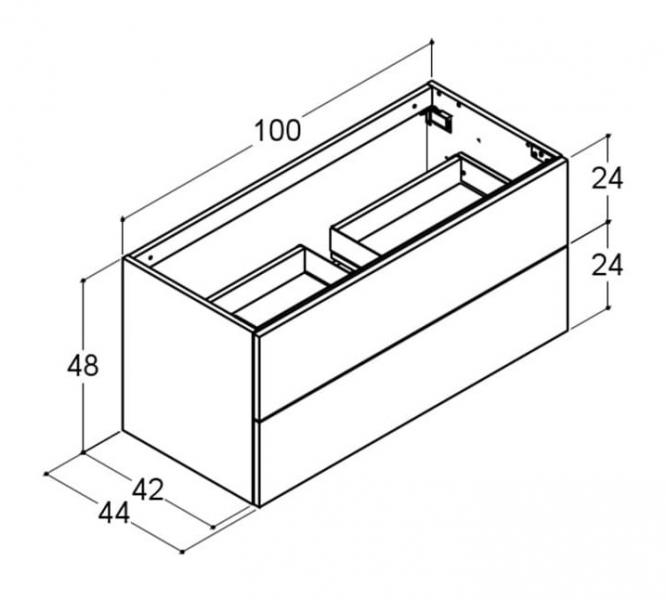 Dansani Luna vaskeskab 100x48 m/skuffer - Valgfri farve
