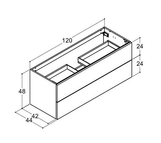 Dansani Luna Urban 120 møbelsæt m/Kantate vask og skuffer - Hvid mat Dansani Luna Urban 120 møbelsæt m/Kantate vask og skuffer - Hvid mat