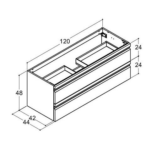 Dansani Luna Urban 120 møbelsæt m/Kantate vask og integrerede greb - Hvid mat Dansani Luna Urban 120 møbelsæt m/Kantate vask og integrerede greb - Hvid mat