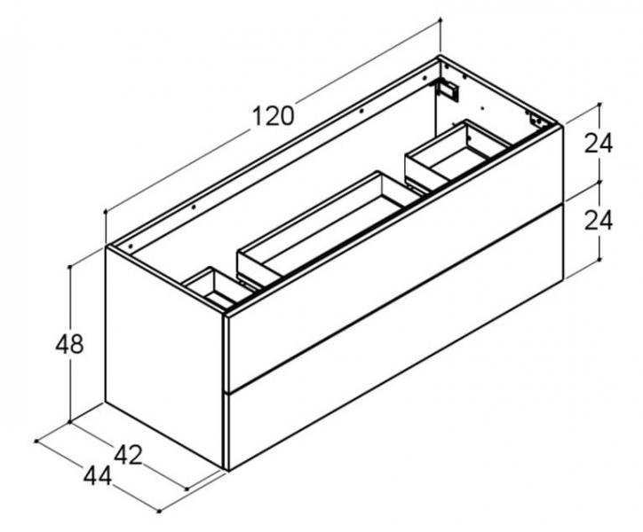 Dansani Luna vaskeskab 120x48 til dobbeltvask - Valgfri farve Dansani Luna vaskeskab 120x48 til dobbeltvask - Valgfri farve