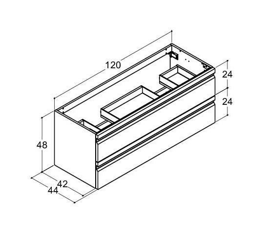 Dansani Vaskeskab 2sk. (24+24) 48*120*44 cm D Dansani Vaskeskab 2sk. (24+24) 48*120*44 cm D
