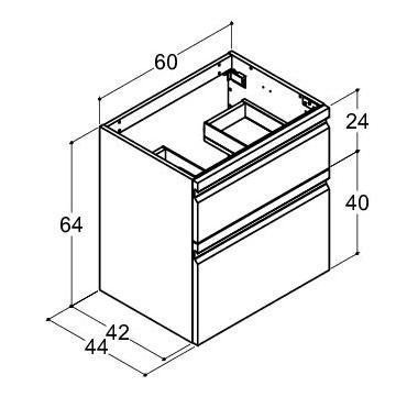 Dansani Luna vaskeskab 60*64 m/skuffer - Hvid mat lak