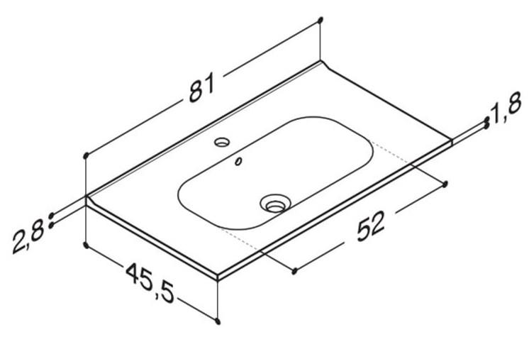 Dansani Luna Urban 80 møbelsæt m/Kantate vask og skuffer - Høj - Grå mat