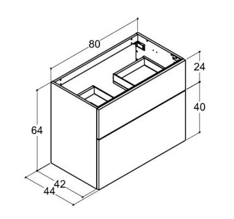 Dansani Luna vaskeskab 80x64 m/skuffer - Hvid mat Dansani Luna vaskeskab 80x64 m/skuffer - Hvid mat