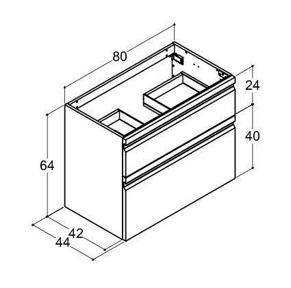 Dansani Luna Urban 80 møbelsæt m/Kantate vask og integrerede greb - Høj - Hvid mat