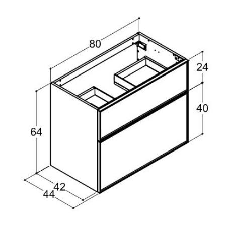 Dansani Luna Urban vaskeskab 80x64 m/skuffer - Valgfri farve/sort ramme