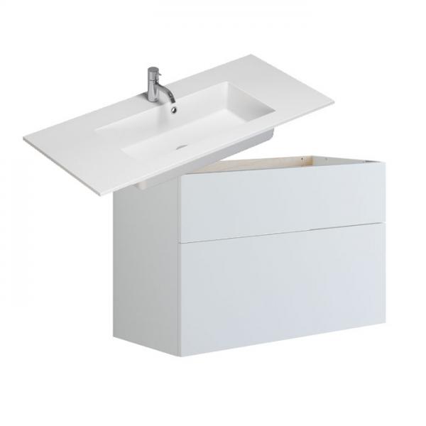 Dansani Luna Urban 100 møbelsæt m/Minore vask og skuffer - Høj - Hvid mat Dansani Luna Urban 100 møbelsæt m/Minore vask og skuffer - Høj - Hvid mat