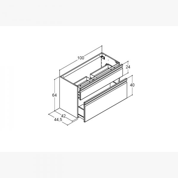 Dansani Luna vaskeskab 100*64 m/skuffer - Valgfri farve Dansani Luna vaskeskab 100*64 m/skuffer - Valgfri farve