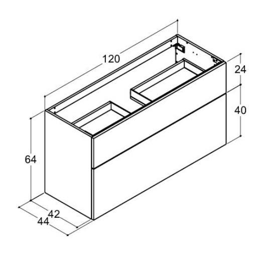 Dansani Luna Urban 120 møbelsæt m/Minore vask og skuffer - Høj - Brun eg