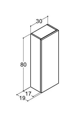 Dansani Luna Urbanoverskab - Højrehængslet - Grå mat Dansani Luna Urbanoverskab - Højrehængslet - Grå mat