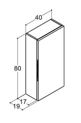 Dansani Luna Urban 40 overskab m/låge og integreret greb - Venstrehængslet - Valgfri farve