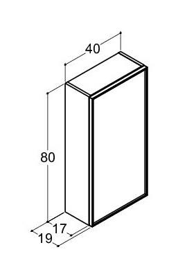 Dansani Luna Urban overskab - Højrehængslet - Sort eg/Sort ramme