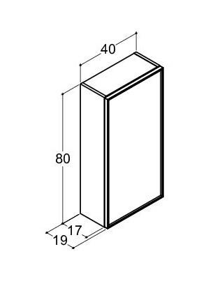 Dansani Luna Urban overskab - Venstrehængslet - Hvid mat/Sort ramme