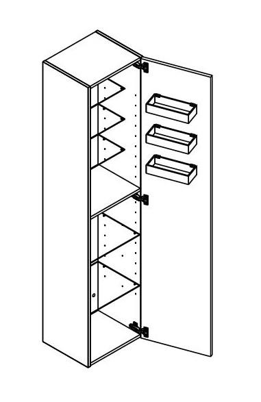 Dansani Luna Urban højskab 40 - Venstrehængslet - Hvid mat