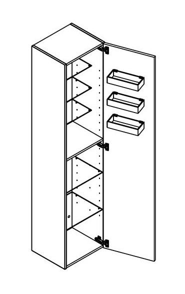 Dansani Luna Urban højskab 40 - Højrehængslet - Brun eg Dansani Luna Urban højskab 40 - Højrehængslet - Brun eg