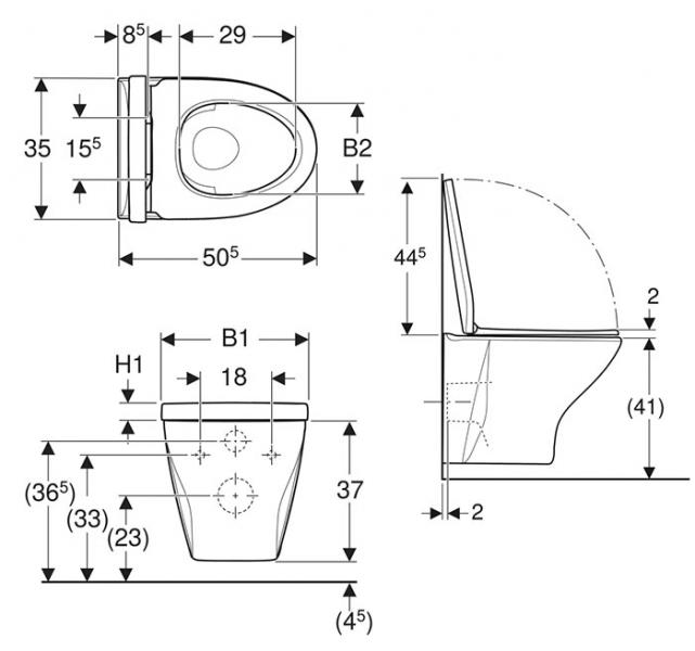 Ifö Spira Style Rimless toiletpakke inkl. sæde m/SoftClose, cisterne og betjening i hvid