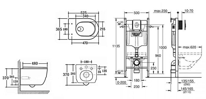 Cassøe Silent rimless toiletpakke inkl. sæde m/SoftClose, cisterne og betjening i hvid