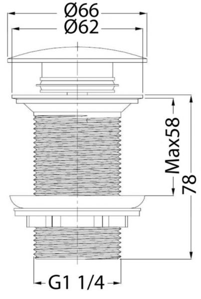 Hafa bundventil til håndvask uden overløb - Børstet messing Hafa bundventil til håndvask uden overløb - Børstet messing