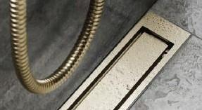 Unidrain afløb 300 mm/12 mm ramme - Børstet messing Unidrain afløb 300 mm/12 mm ramme - Børstet messing