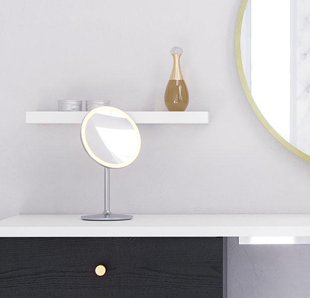 Dansani HANDY makeupspejl til bord m/lysstyring - x5 forstørrelse - Alu Dansani HANDY makeupspejl til bord m/lysstyring - x5 forstørrelse - Alu