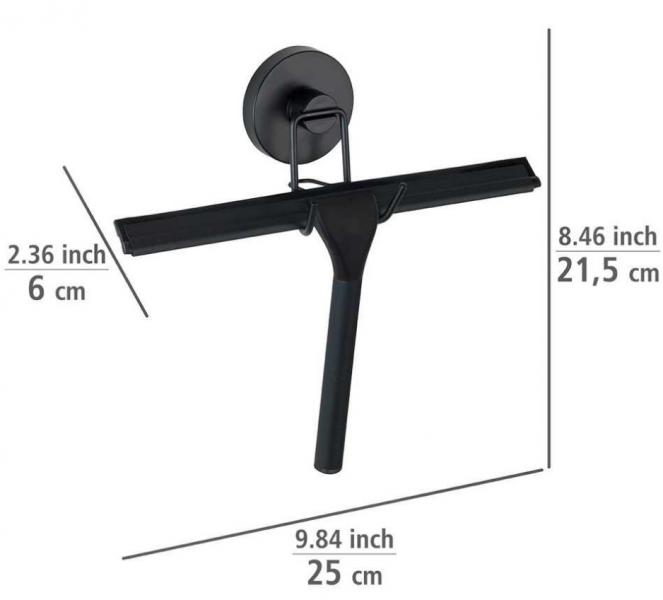 Wenko Badeværelsesskraber - Mat sort - Skruefri Wenko Badeværelsesskraber - Mat sort - Skruefri