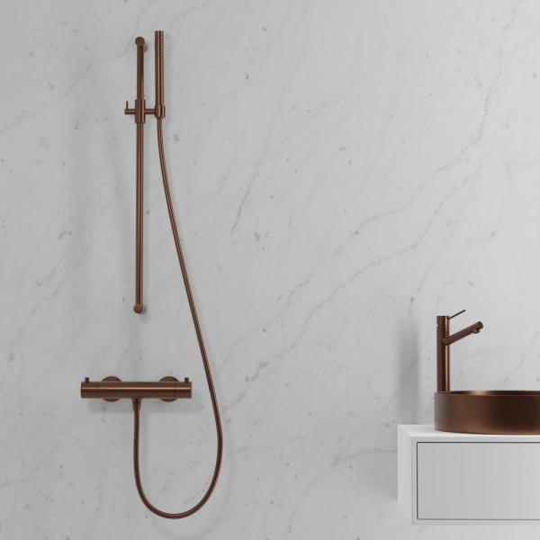 Primy Steel Pleasure 1 brusestangssæt - Amber (børstet kobber) Primy Steel Pleasure 1 brusestangssæt - Amber (børstet kobber)