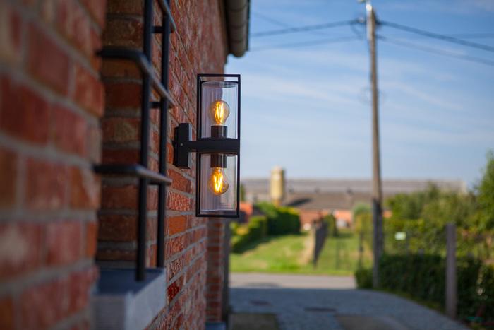 Lutec Tradition Flair dobbelt udendørslampe til væg - Mat sort