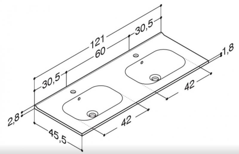 Dansani Luna Urban 120 møbelsæt m/Kantate dobbeltvask og skuffer - Valgfri farve Dansani Luna Urban 120 møbelsæt m/Kantate dobbeltvask og skuffer - Valgfri farve