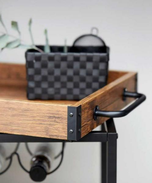 Wenko Rustico rullevogn til køkken - Sort/Valnødlook Wenko Rustico rullevogn til køkken - Sort/Valnødlook