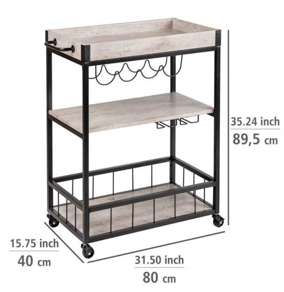 Wenko Rustico rullevogn til køkken - Sort/betonlook Wenko Rustico rullevogn til køkken - Sort/betonlook