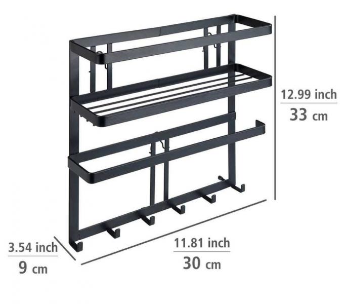 Wenko Gala multifunktionel køkkenhylde t/væg - Sort Wenko Gala multifunktionel køkkenhylde t/væg - Sort