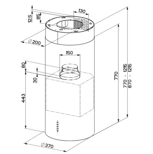 Eico Cylindra I W Plus frithængende emhætte - Hvid Eico Cylindra I W Plus frithængende emhætte - Hvid