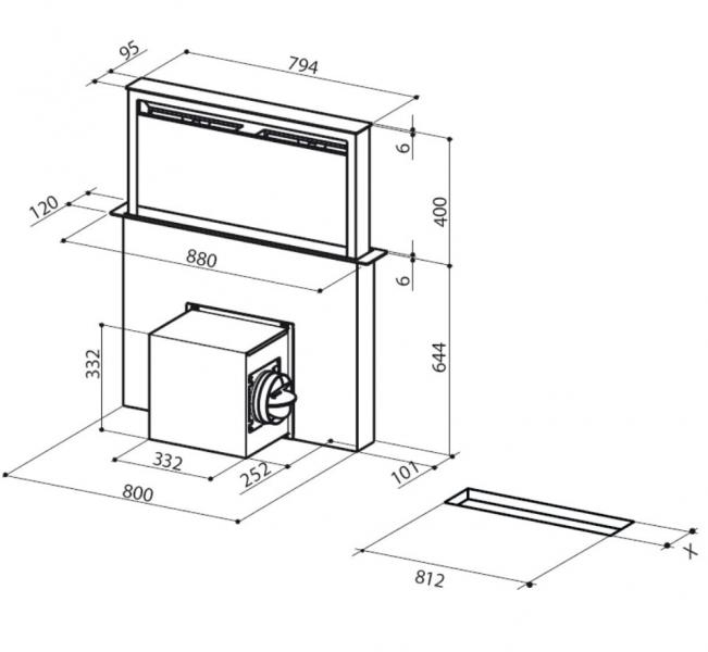 Eico Fabula N PLUS indbygget emhætte t/ bordplade - Rustfrit stål Eico Fabula N PLUS indbygget emhætte t/ bordplade - Rustfrit stål