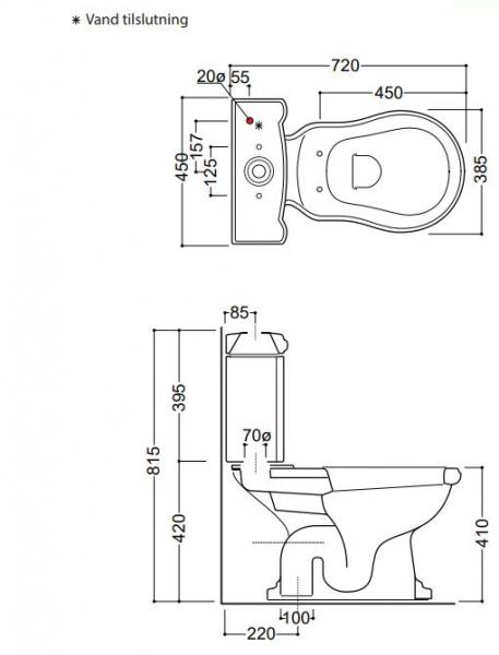 Lavabo Retro Monoblocco toilet m/S-lås
