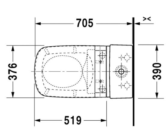 Duravit DuraStyle gulvtoilet til sensowash s&aelig;de