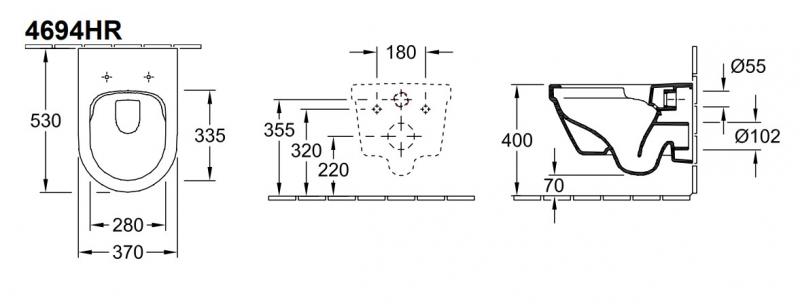 V&B Architectura væghængt toilet m/directflush og sæde V&B Architectura væghængt toilet m/directflush og sæde