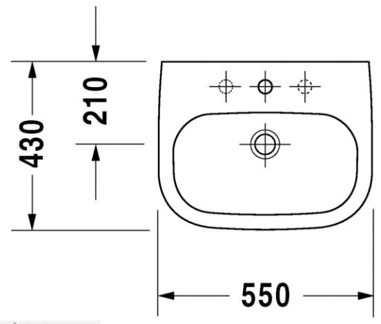 Duravit D-Code 55 håndvask t/væg