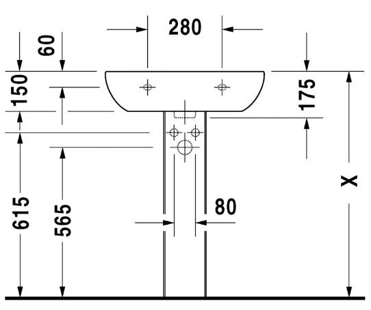 Duravit D-Code 60 håndvask t/væg
