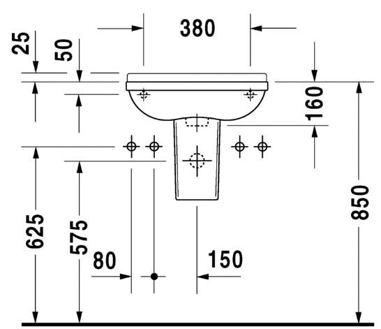 Duravit Starck 3 50 håndvask t/væg - Med/uden hanehul Duravit Starck 3 50 håndvask t/væg - Med/uden hanehul