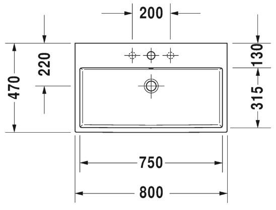 Duravit Vero Air 80 håndvask t/væg eller møbel Duravit Vero Air 80 håndvask t/væg eller møbel
